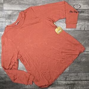 Ryegrass Burnt Brick Long Sleeve Top Size 1X